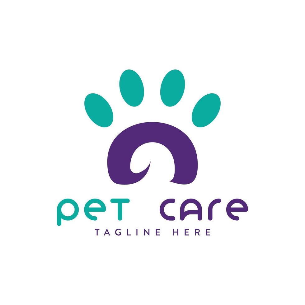 Pet Care paw care pet community Design Logo Template vector