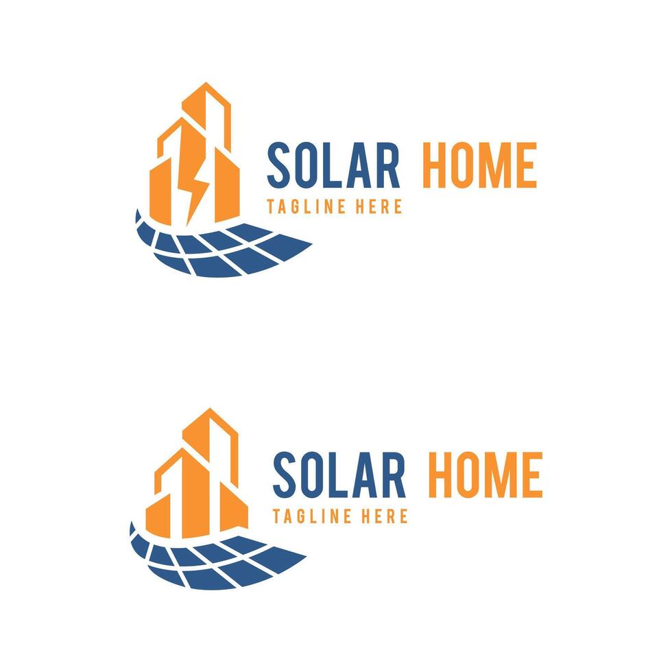 solar hogar edificio real inmuebles solar energía creativo logo diseño modelo vector