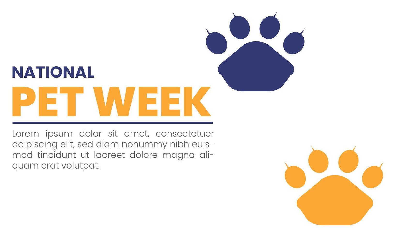 National Pet Week world paw of the month of week. vector