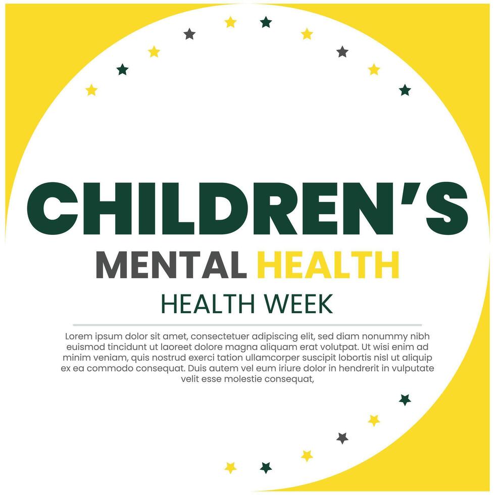 Children mental health week, mental awareness week. mental mental health and mental health, mental health. mental mental care. vector