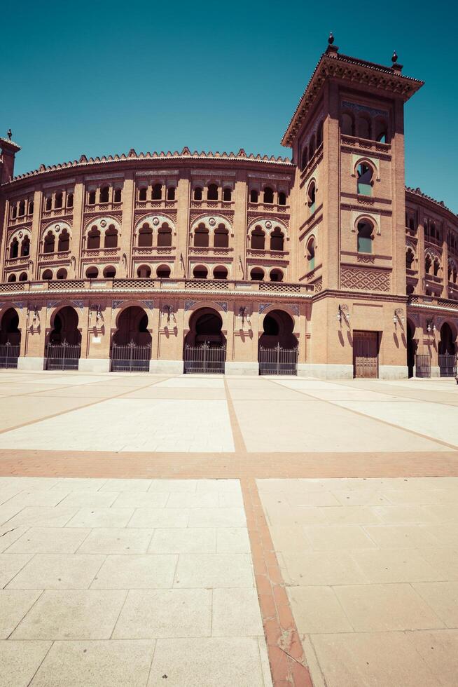 Madrid. Famous bullfighting arena in Madrid. Touristic attraction in Spain. photo