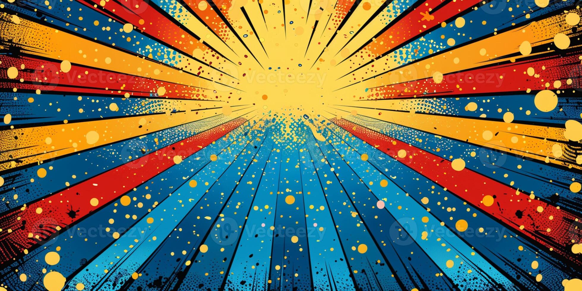 AI generated retro comic book pop art background with dots, cartoon halftone background photo