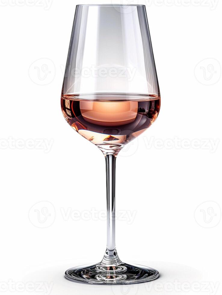 ai generado transparente vaso con vino aislado en blanco antecedentes foto