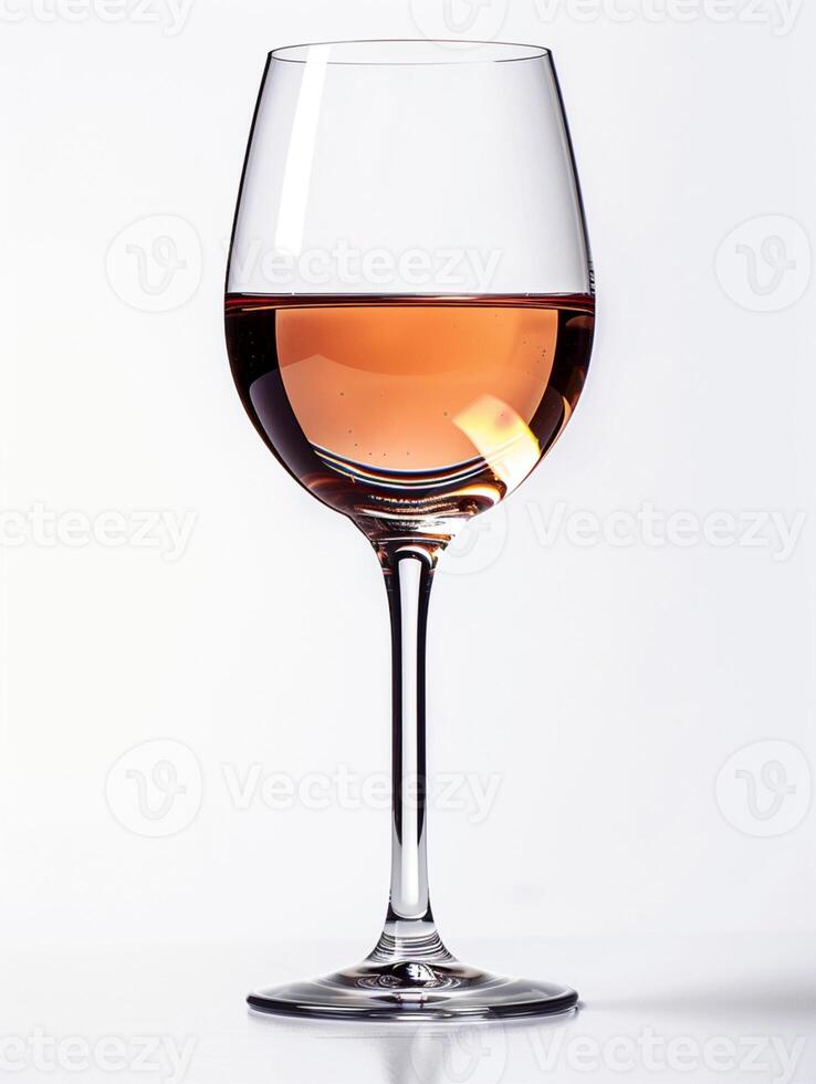 ai generado transparente vaso con vino aislado en blanco antecedentes foto