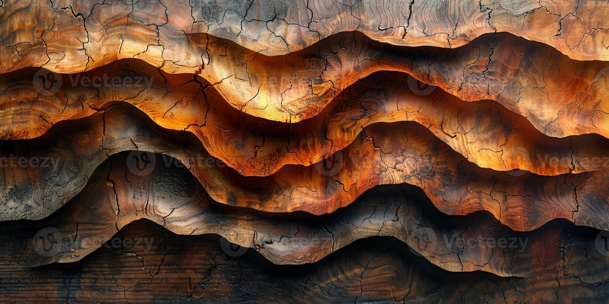 AI generated Brown wood texture. Top view. photo