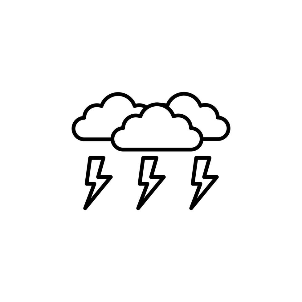 thunder storm icon line style vector