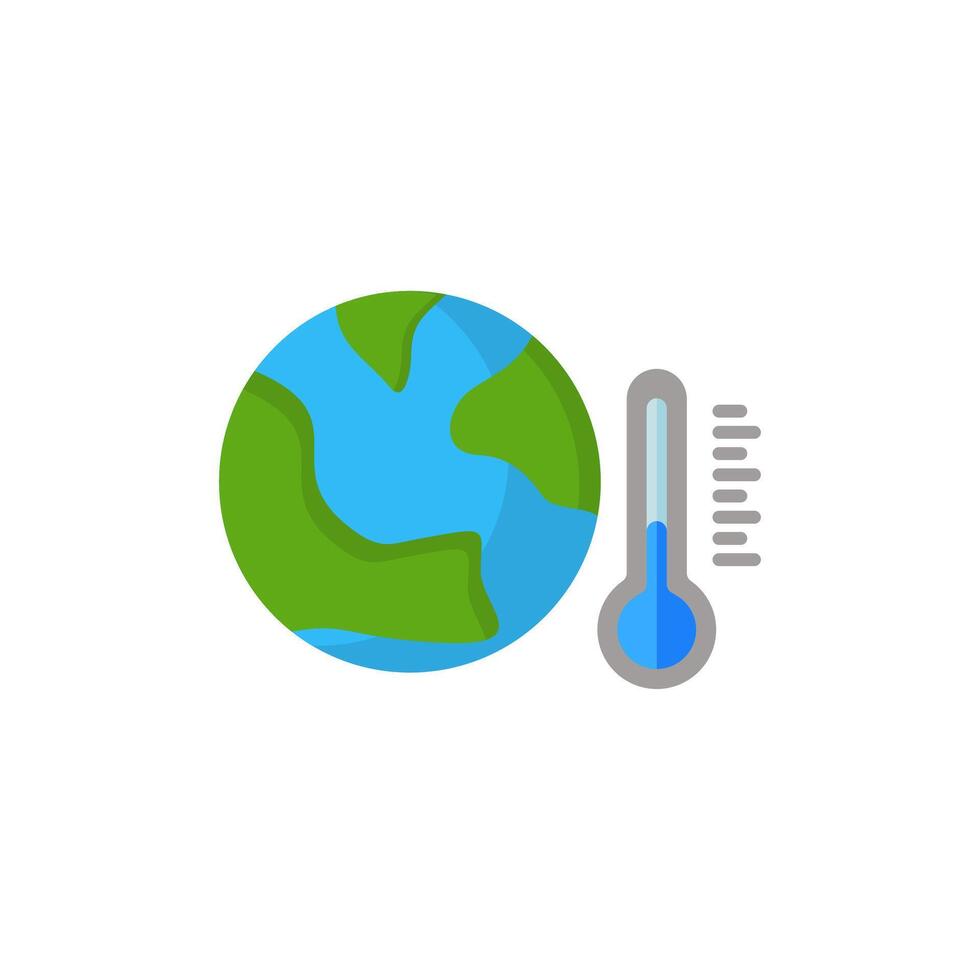 global temperature drop icon,global cooling isolated white background vector