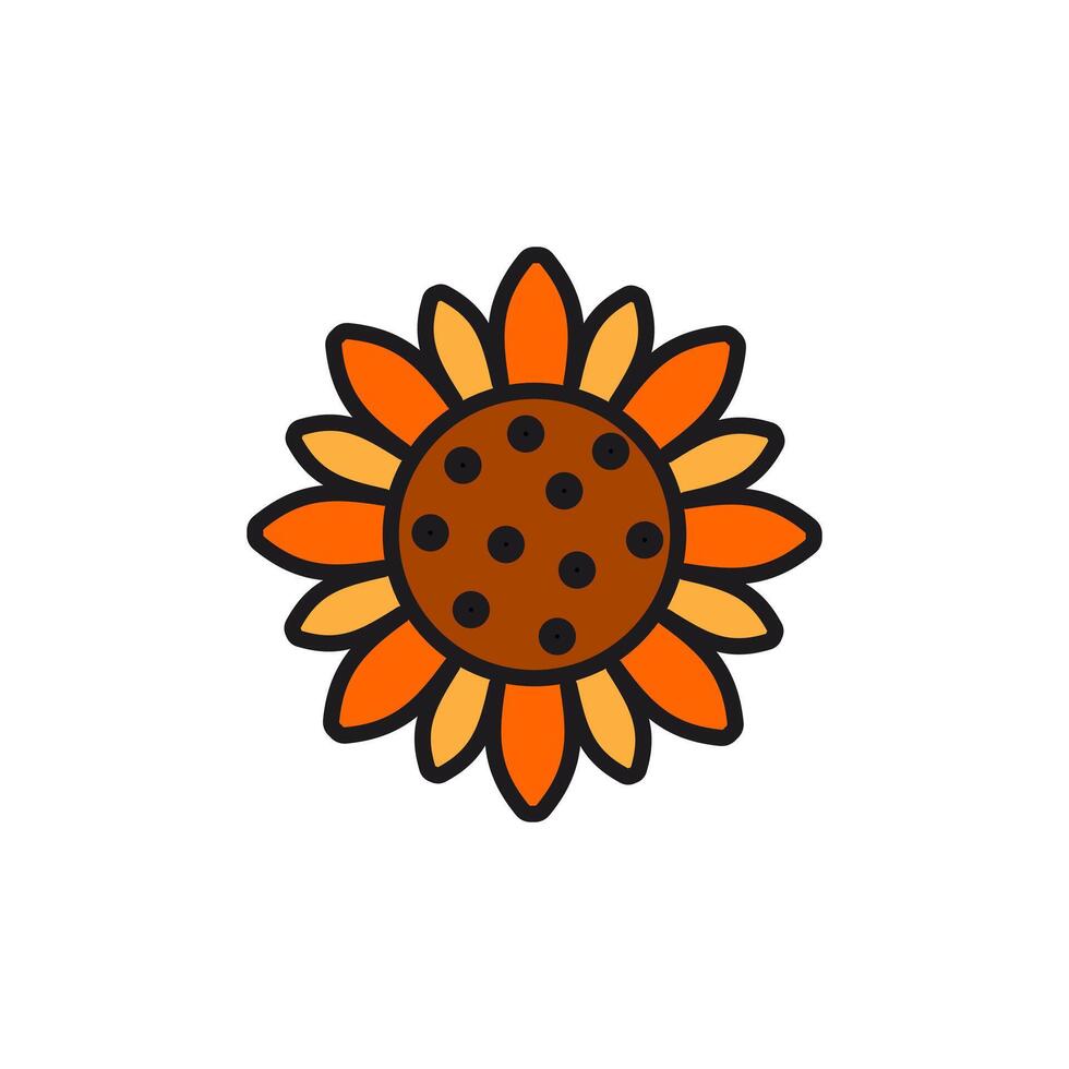 Sunflower icon, summer flower . vector