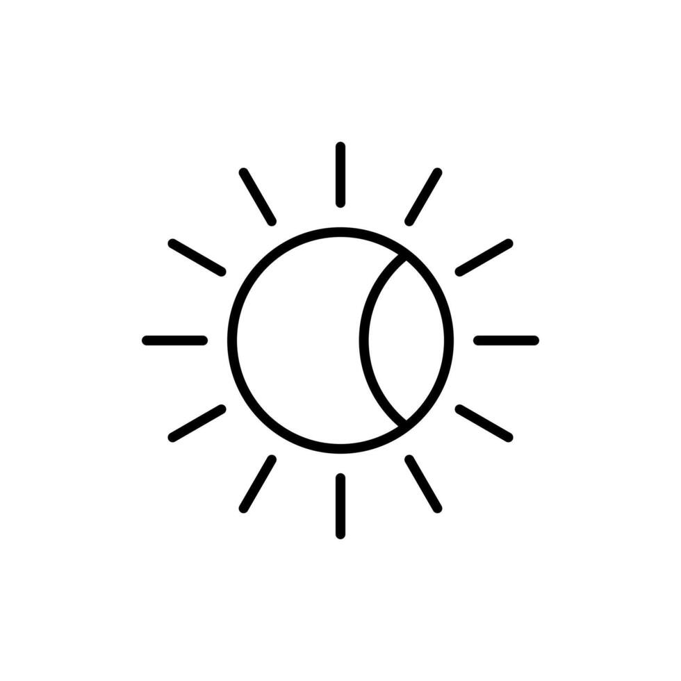 solar eclipse icon line style vector