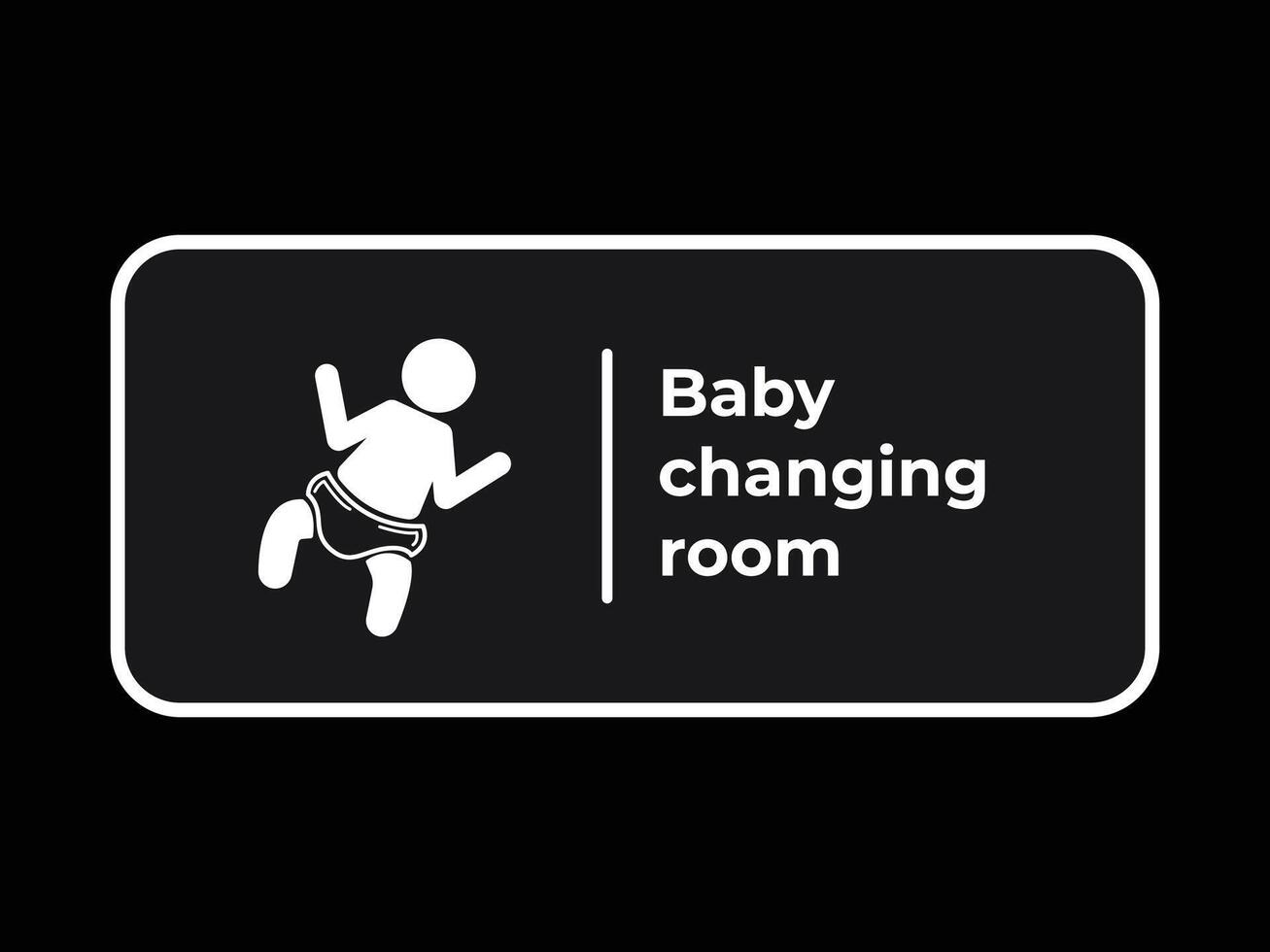 Baby Changing Room sign age white shadow silhouette illustration isolated on square rectangle background. Simple flat cartoon styled drawing. vector