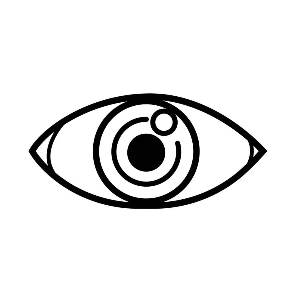 Eye icon sign age icon illustration isolated on square white background. Simple flat cartoon drawing. vector