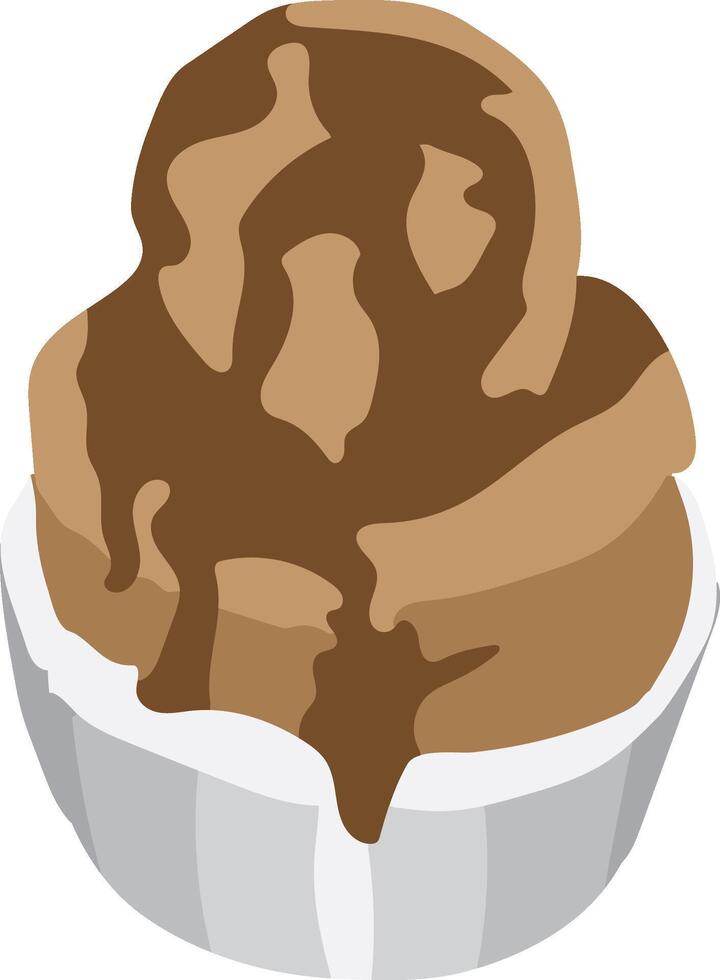 Cupcake with chocolate cream on top, cupcake illustration, brown cake, suitable for pastry signs and logos, cake shop poster and banner, good for educational content and print materials vector
