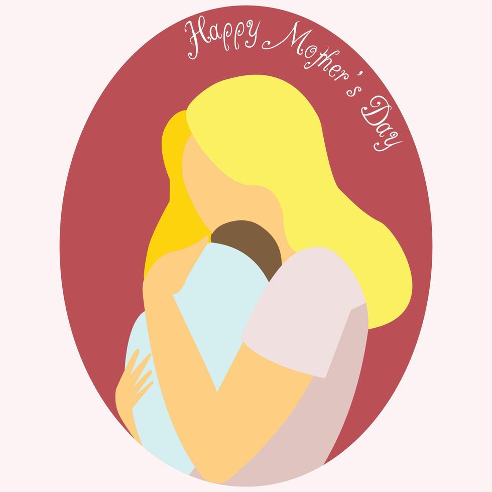 contento de la madre día, un madre y un bebé , adecuado para de la madre día saludo tarjeta, social medios de comunicación publicaciones y mensajes, además bueno para guardería y pediatra y obstetra carteles y folleto vector