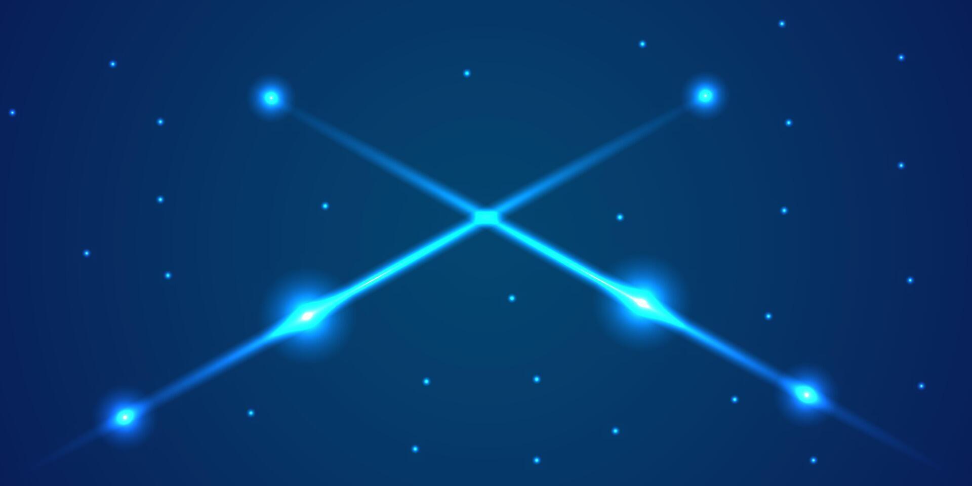 blue fireworks background with bright lights vector