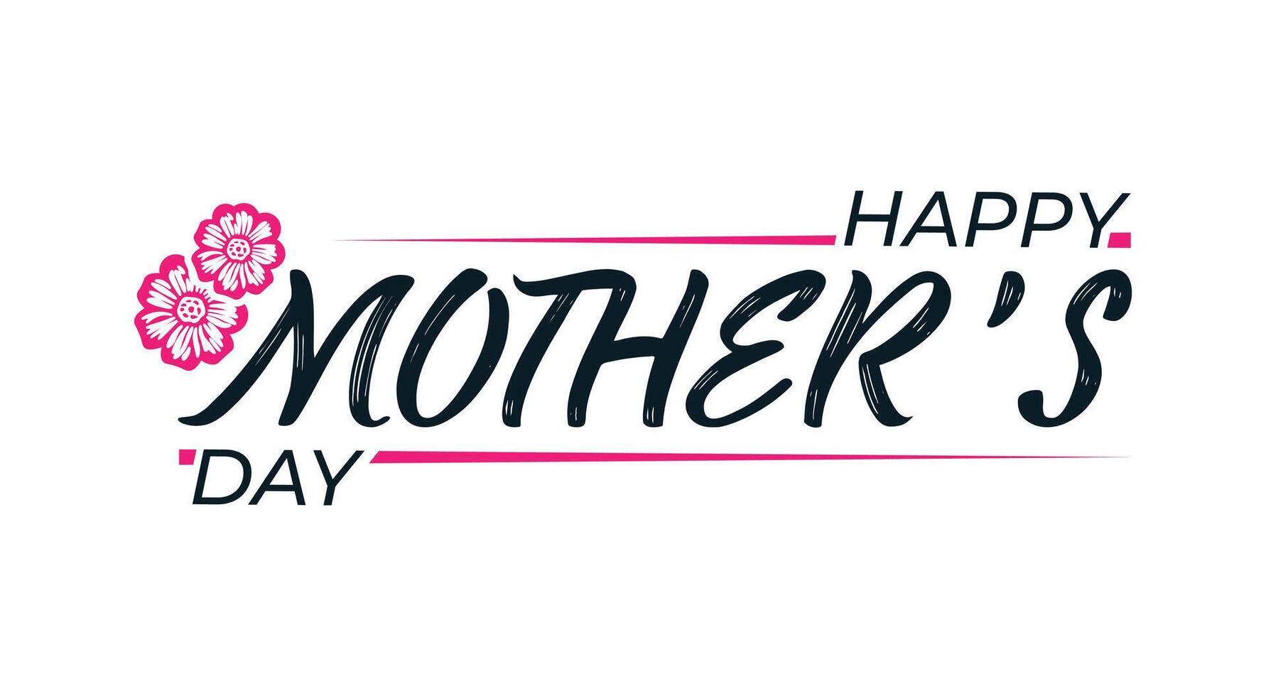 Happy mothers day lettering greeting cards on white background. vector