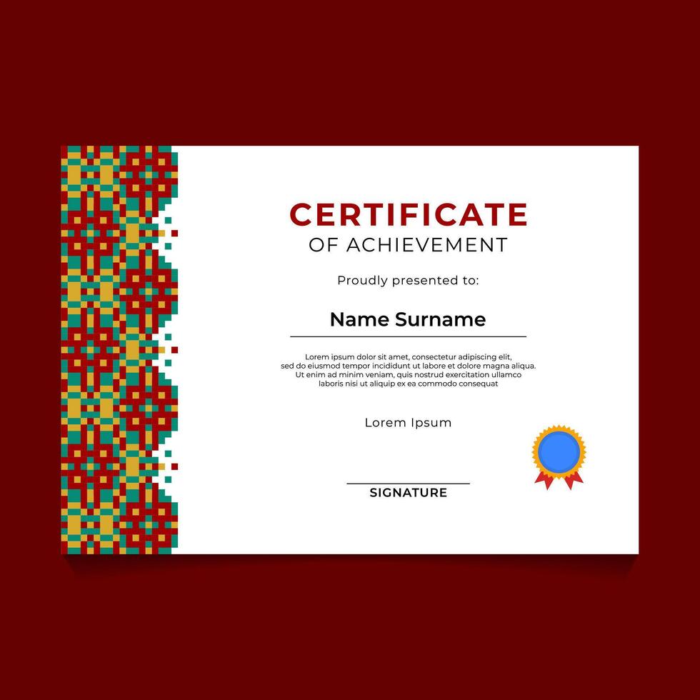 Abstract Islamic Geometric Certificate Design Template vector