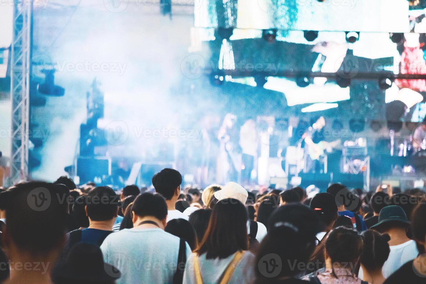 grupo de personas teniendo divertido a música concierto foto