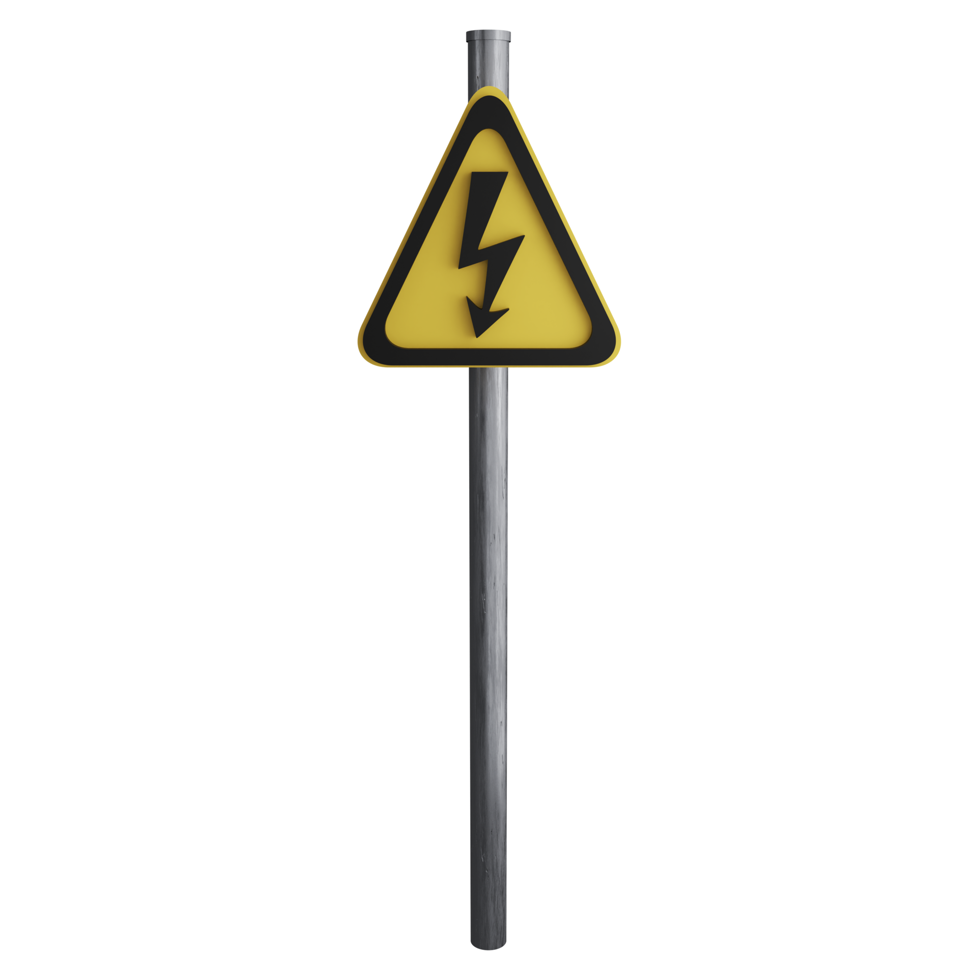 Beware high voltage sign on the road clipart flat design icon isolated
