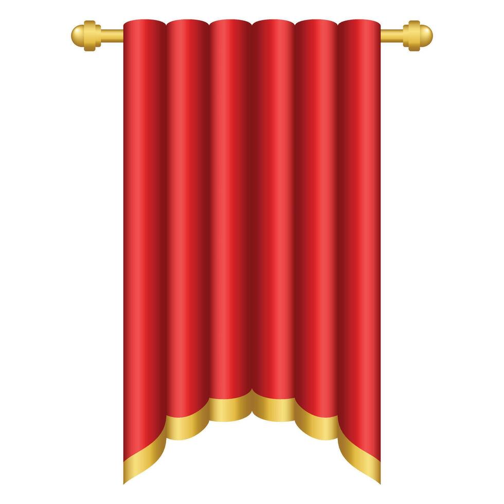 Elegant Red Roller Curtain vector