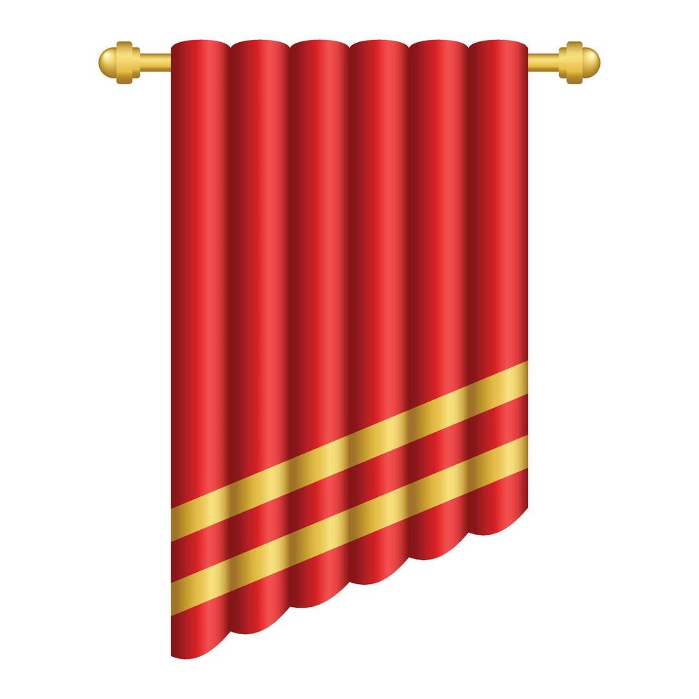 Elegant Red Roller Curtain vector