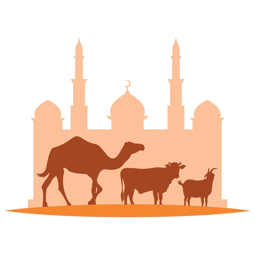 Eid Al Adha Mubarak Silhouette vector