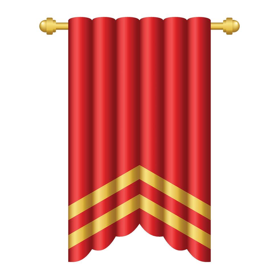 Elegant Red Roller Curtain vector