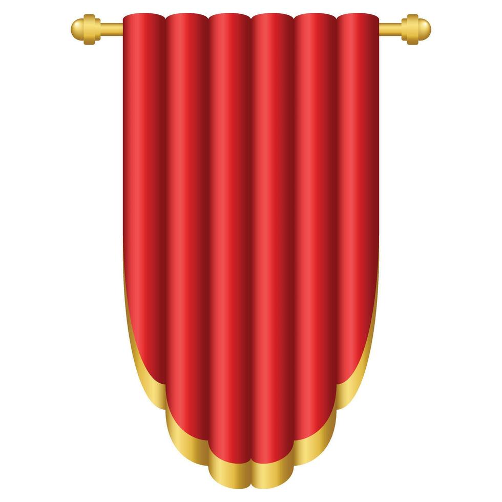 Elegant Red Roller Curtain vector