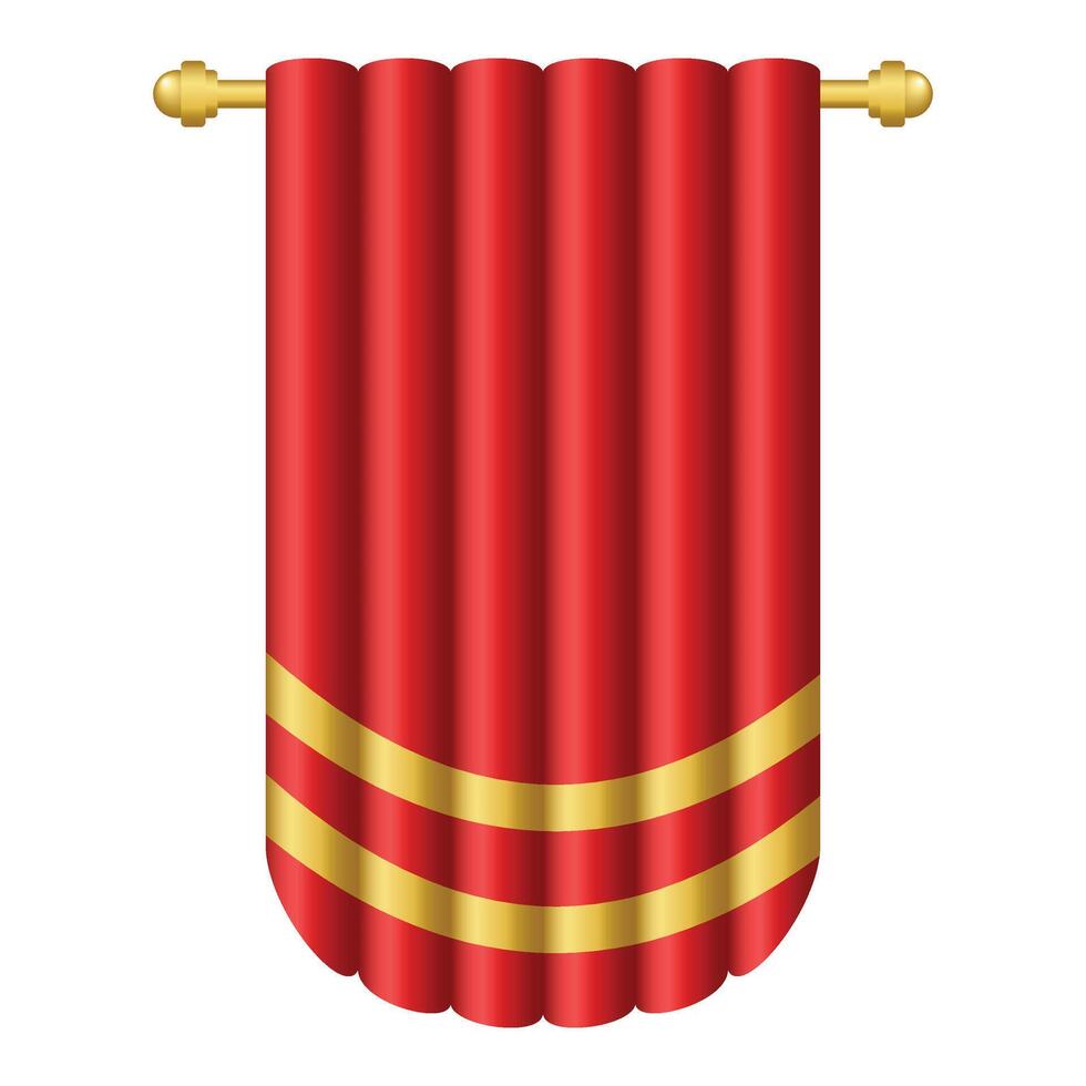 Elegant Red Roller Curtain vector