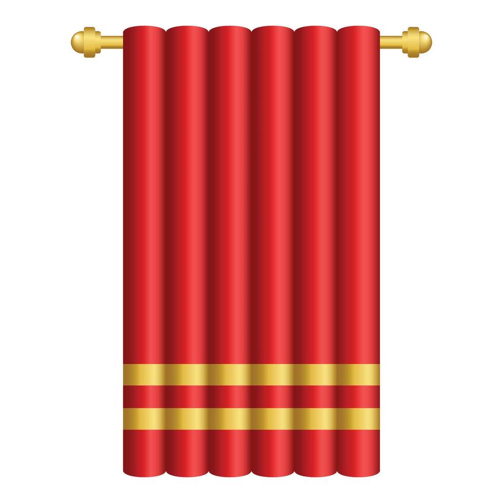 Elegant Red Roller Curtain vector