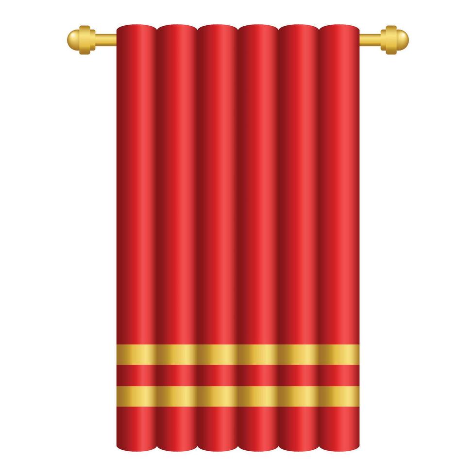 Elegant Red Roller Curtain vector