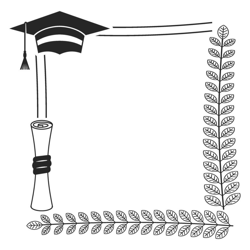 Graduation Laurel Wreath Frame vector