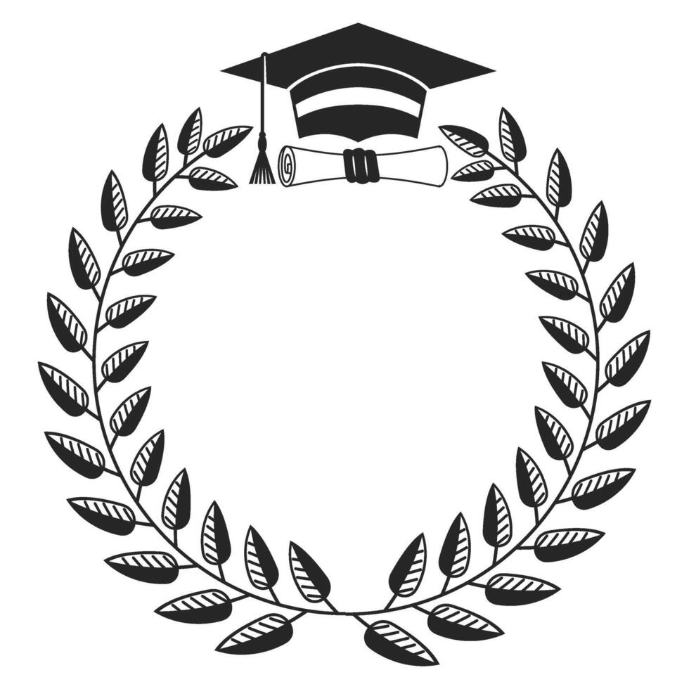 Graduation Laurel Wreath Frame vector