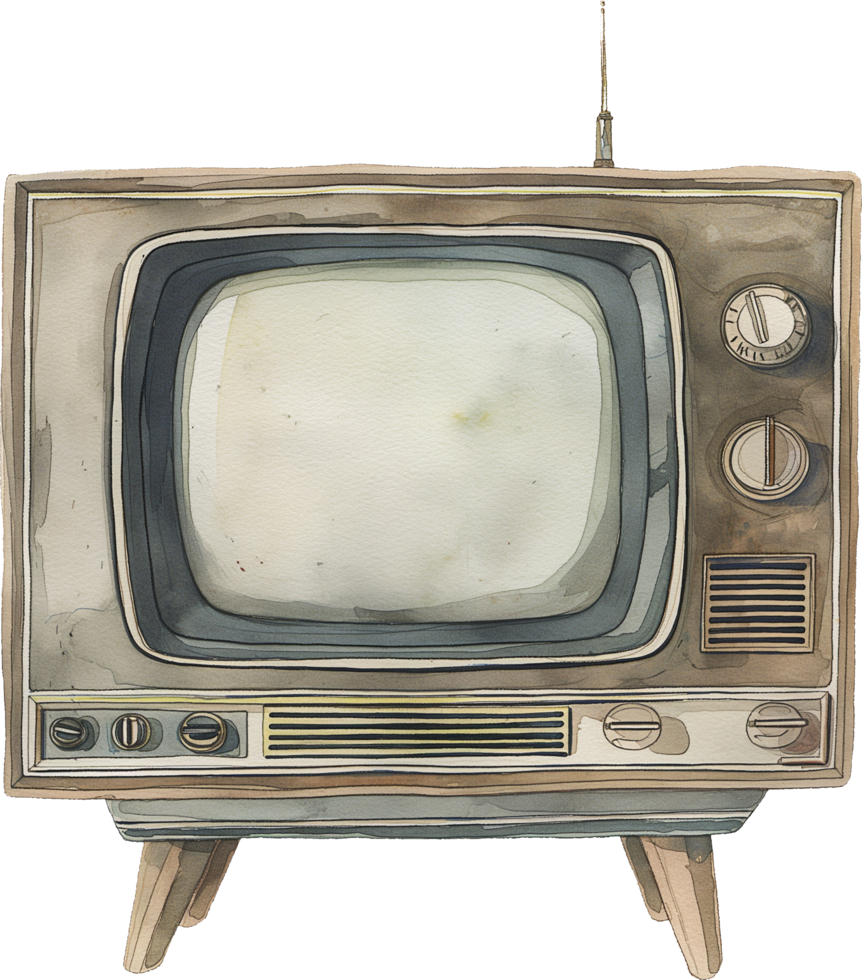 vintage television set with a remote control png