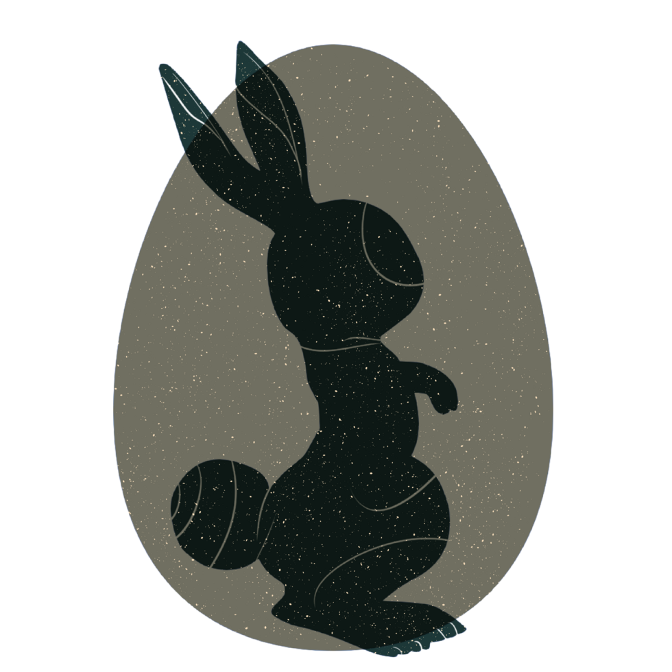 Easter bunny in the egg. png