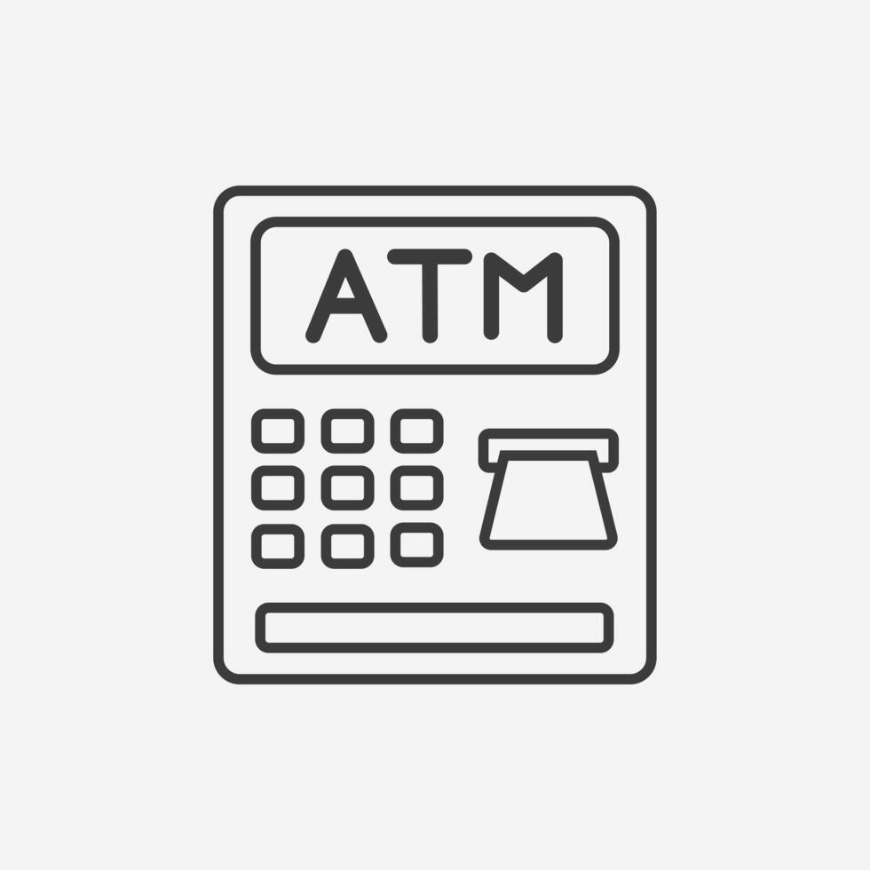 Atm, money, bank, withdrawal, cash icon illustration. vector