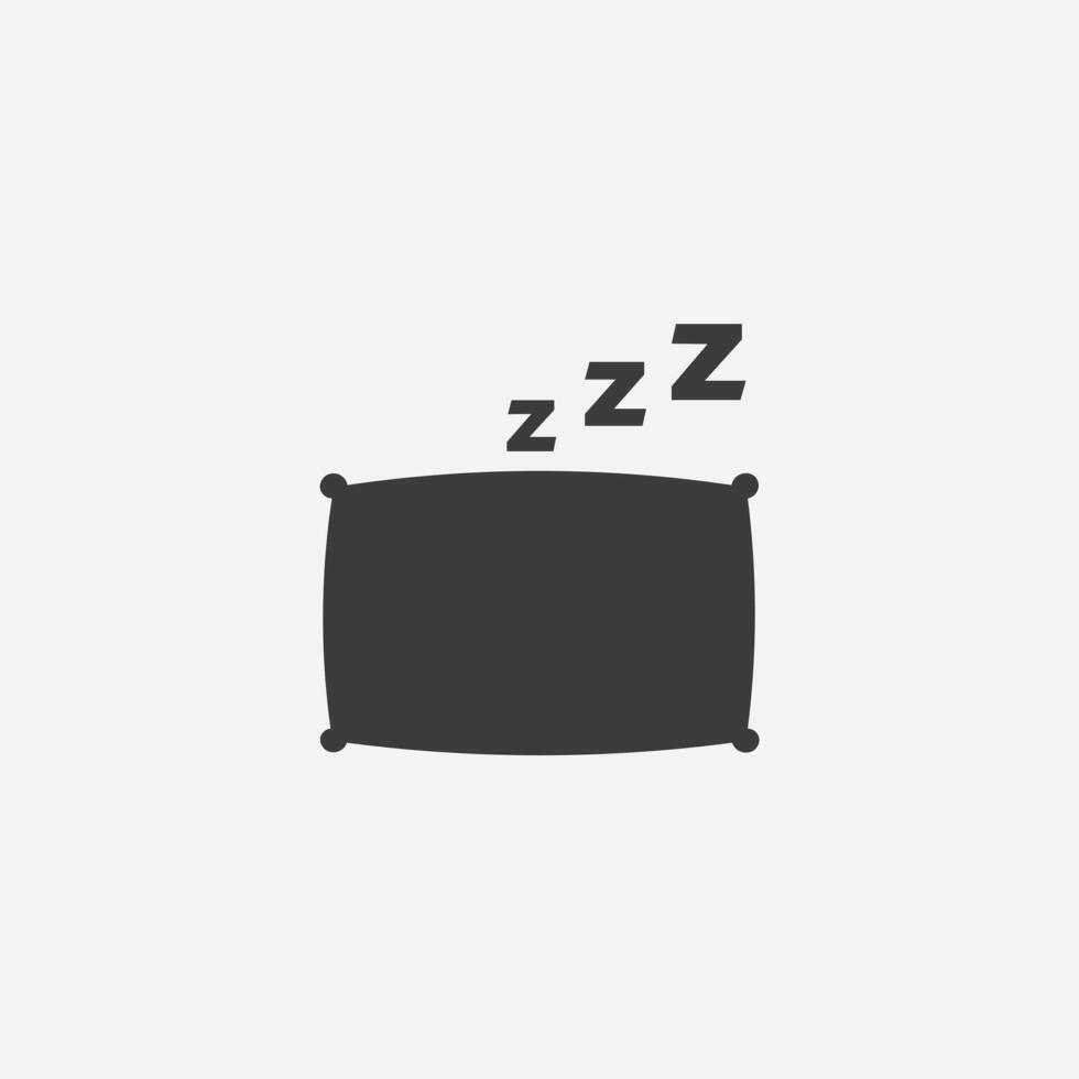 pillow bed, sleep icon vector