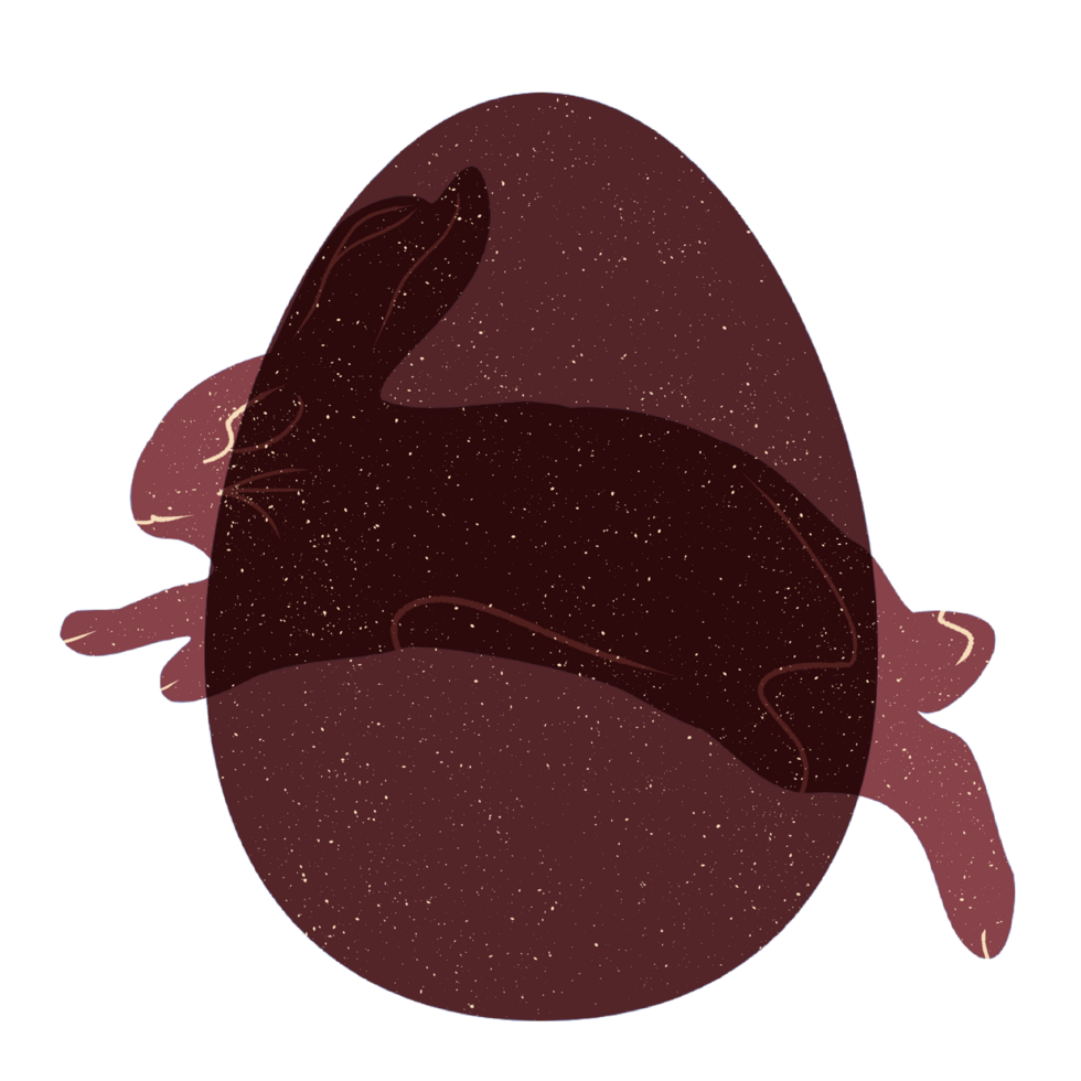 Easter bunny in the egg. png