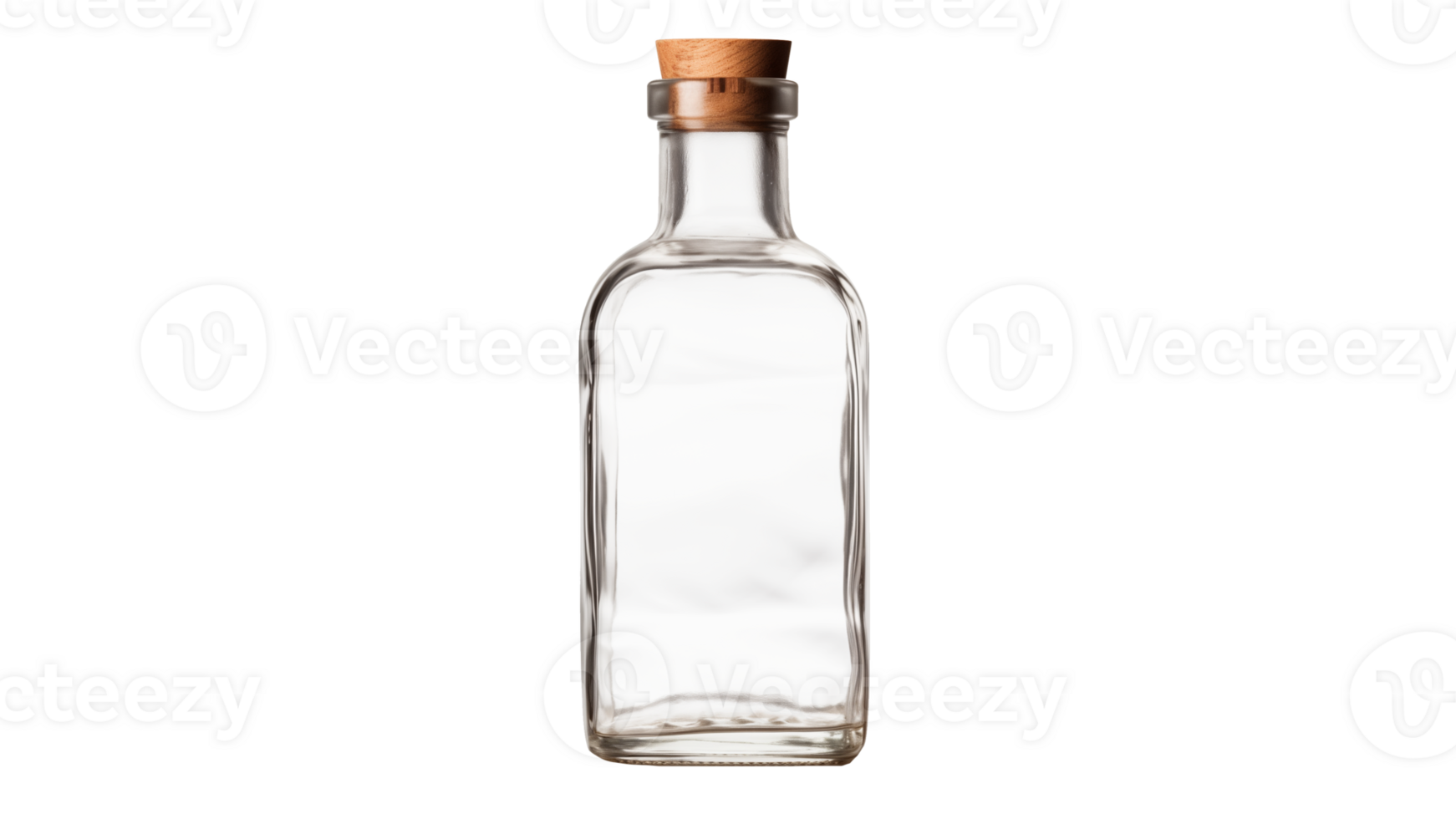 Glass bottle cut out. Bottle mockup on transparent background png