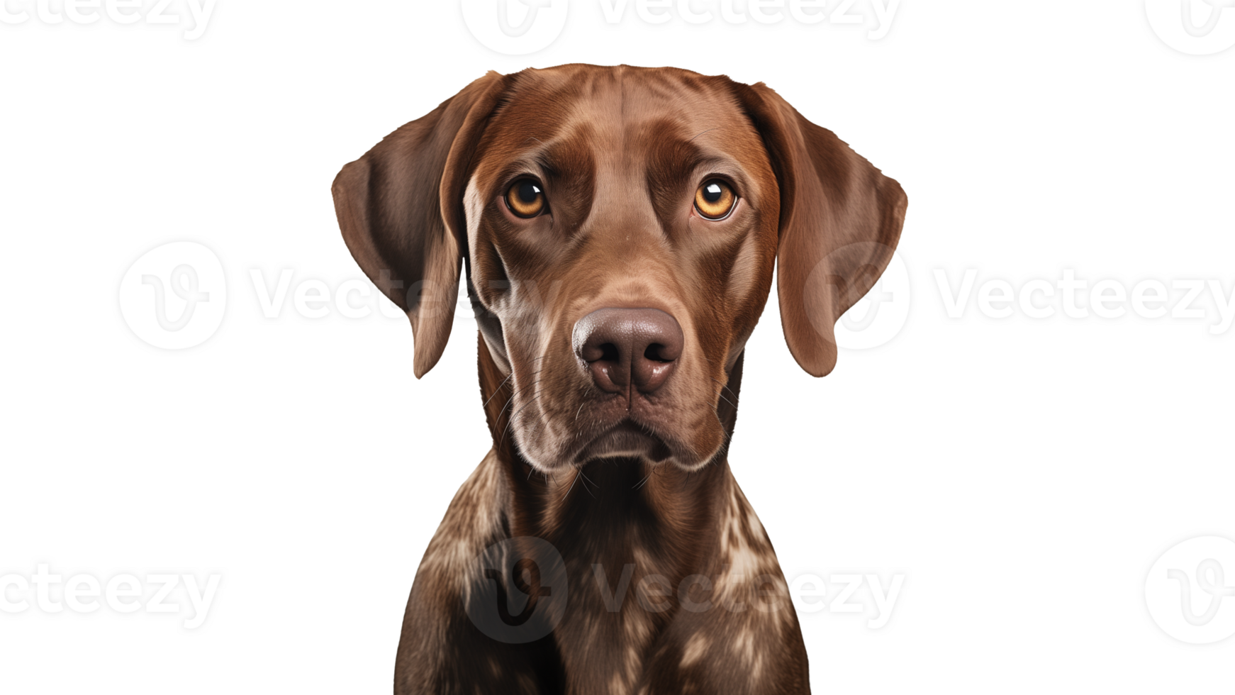 AI-Generated realistic dog in front view cut out. Isolated dog animal on transparent background png