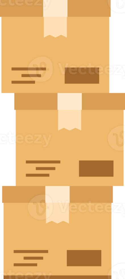 closed cardboard paper parcel box with tape icon png