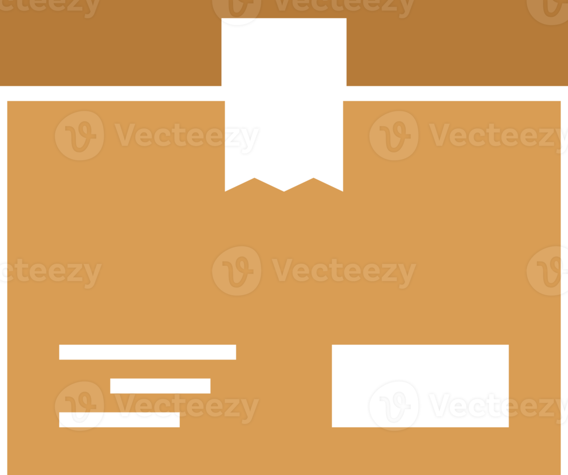 closed cardboard paper parcel box with tape icon png