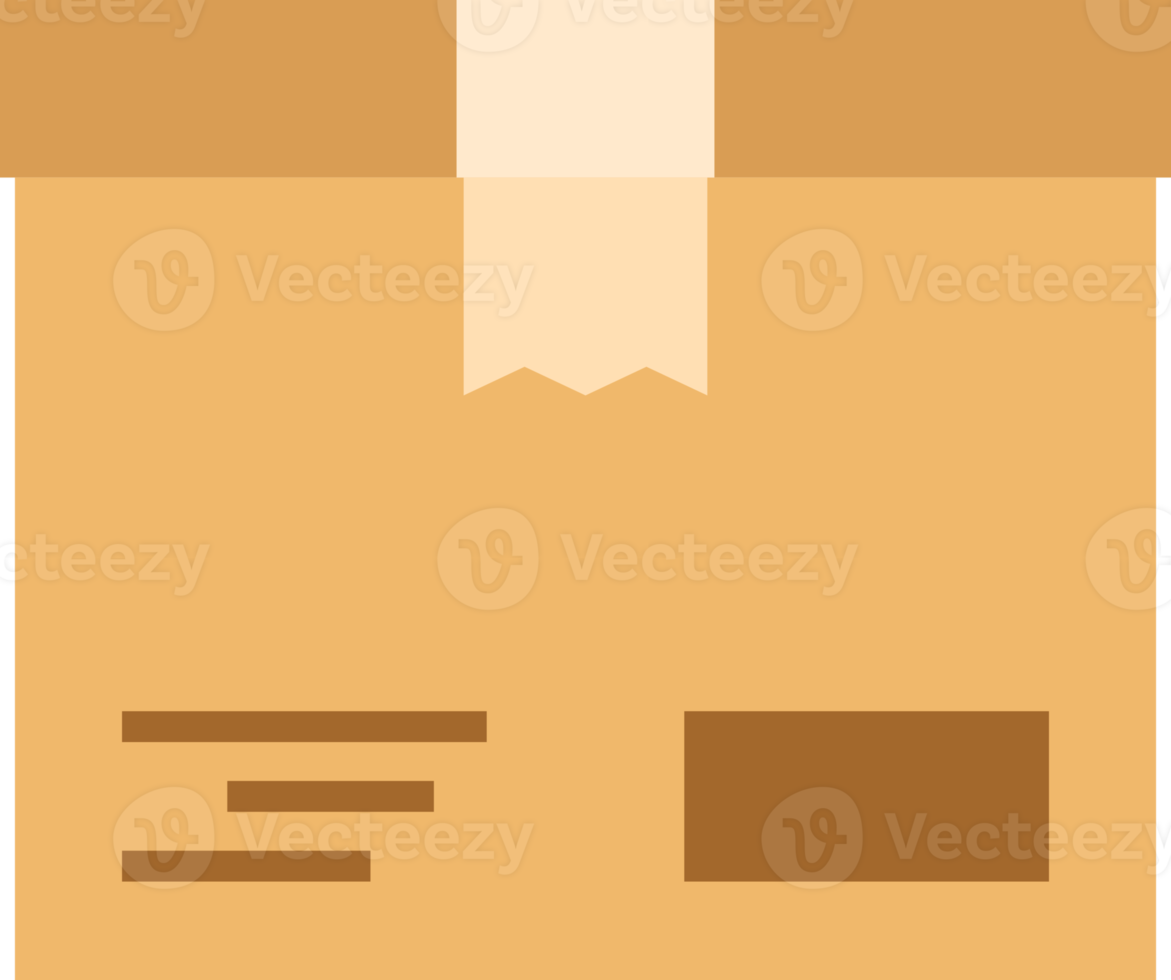 closed cardboard paper parcel box with tape icon png