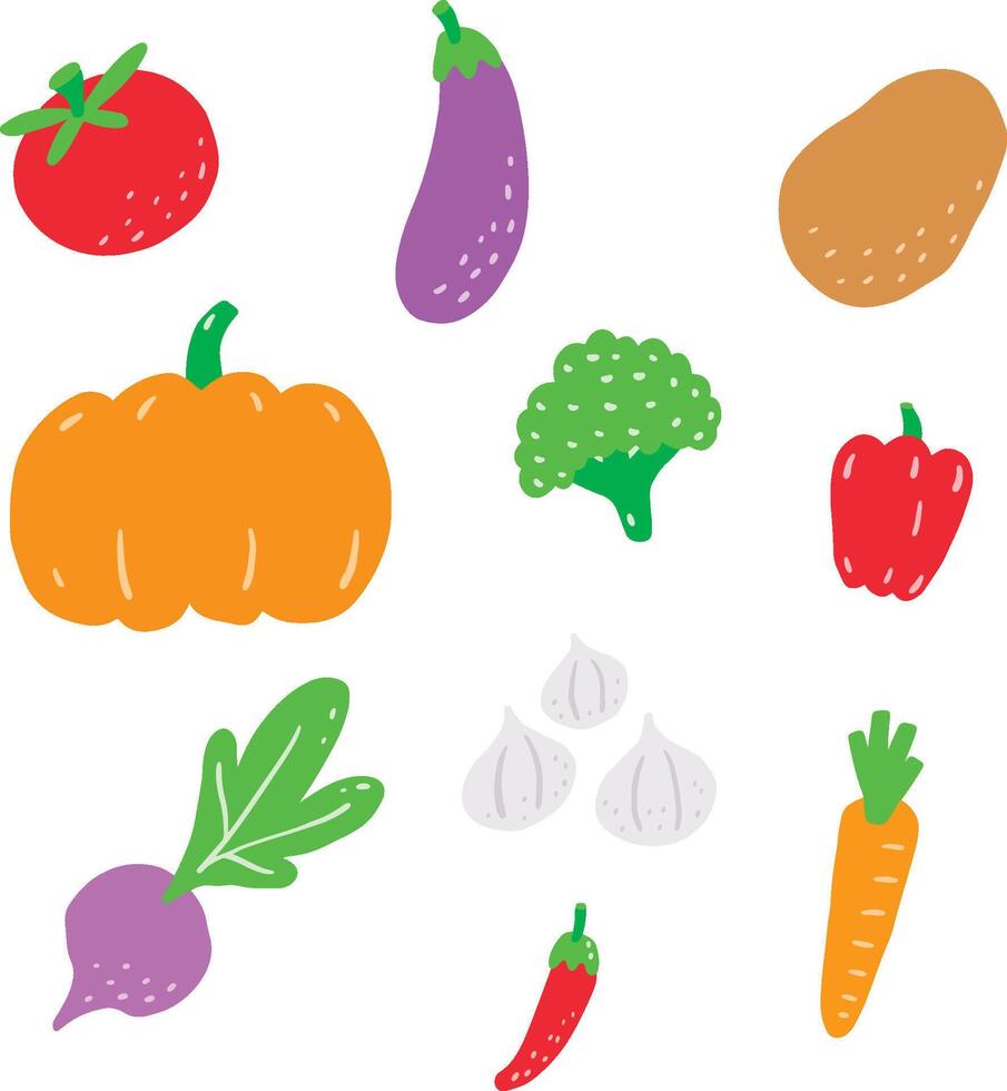 10 Vegetable Illustration vector