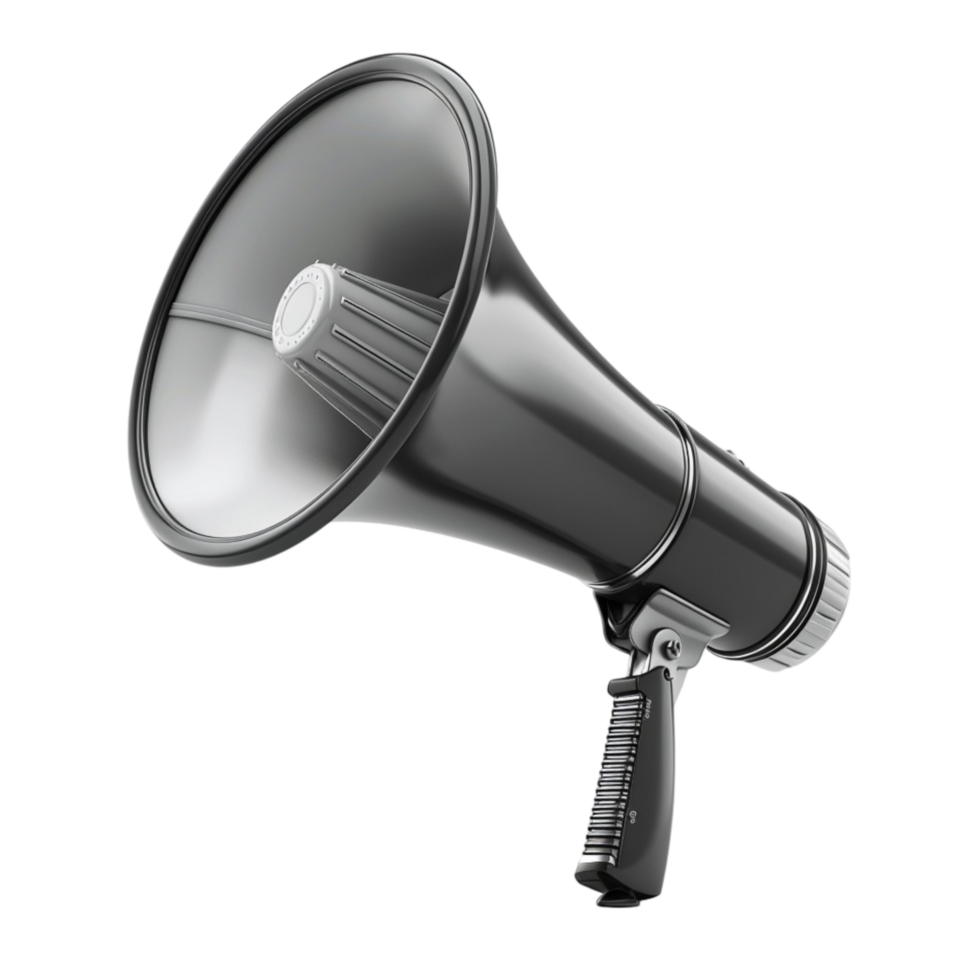 Loudspeaker megaphone scene 3d icon on transparent background Generated AI png