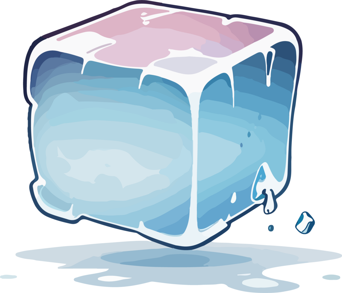 Ice Cube Cartoon Sticker png