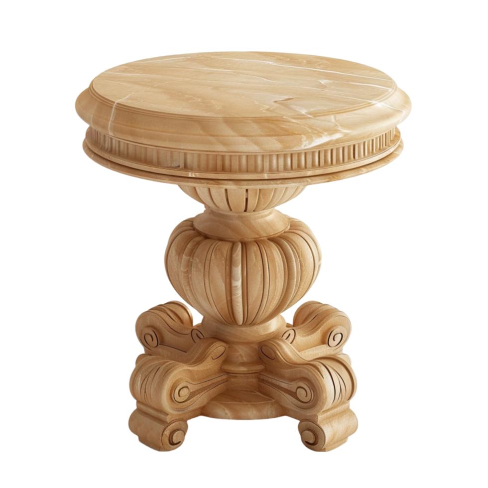 Luxury wooden table on transparent background Generated AI png