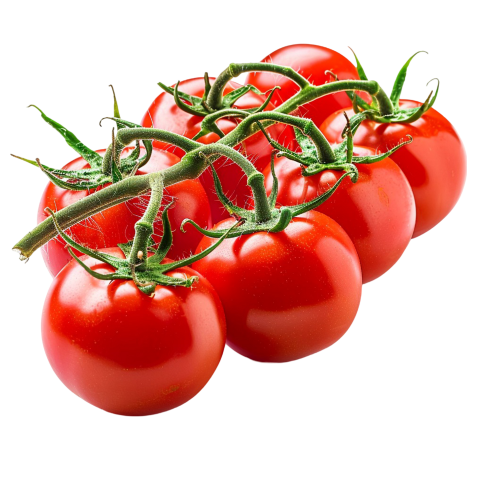 gegenereerd ai rijp natuurlijk tomaten zijn rood geïsoleerd Aan transparant achtergrond png