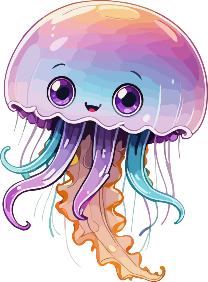 Jellyfish Cartoon Sticker png