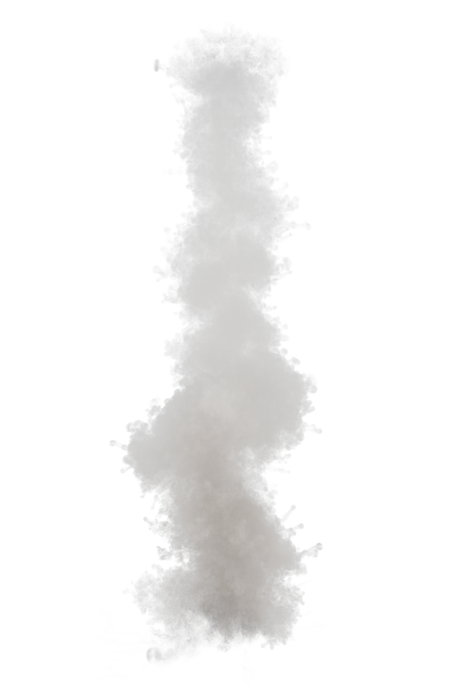 Smoke of rocket launch on transparent background png