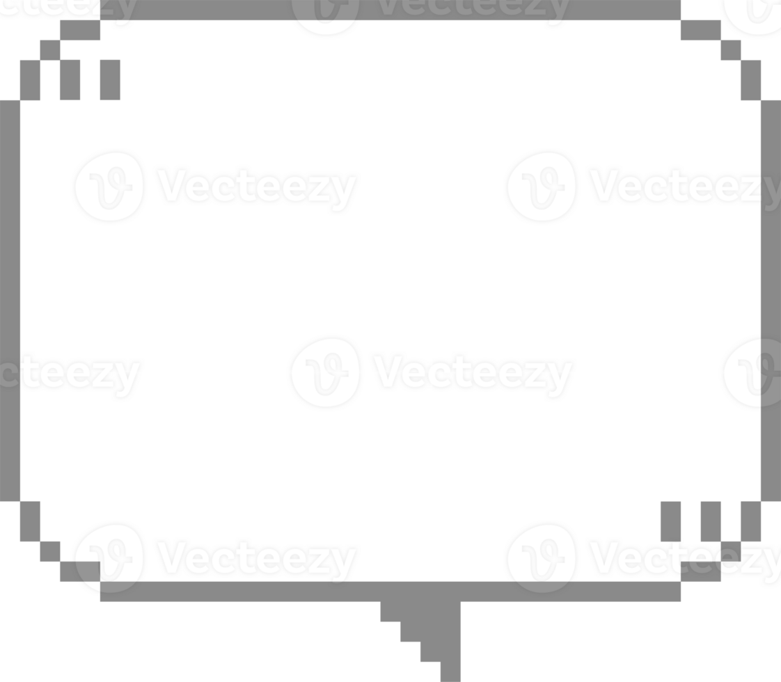 8bit retro game pixel speech bubble balloon with quotation marks, icon sticker memo keyword planner text box banner png